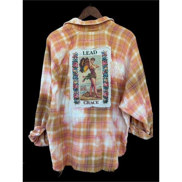 Tops - Moonshine Salvage Lead With Grace Fairy Flannel Shirt Boho Cottagecore M